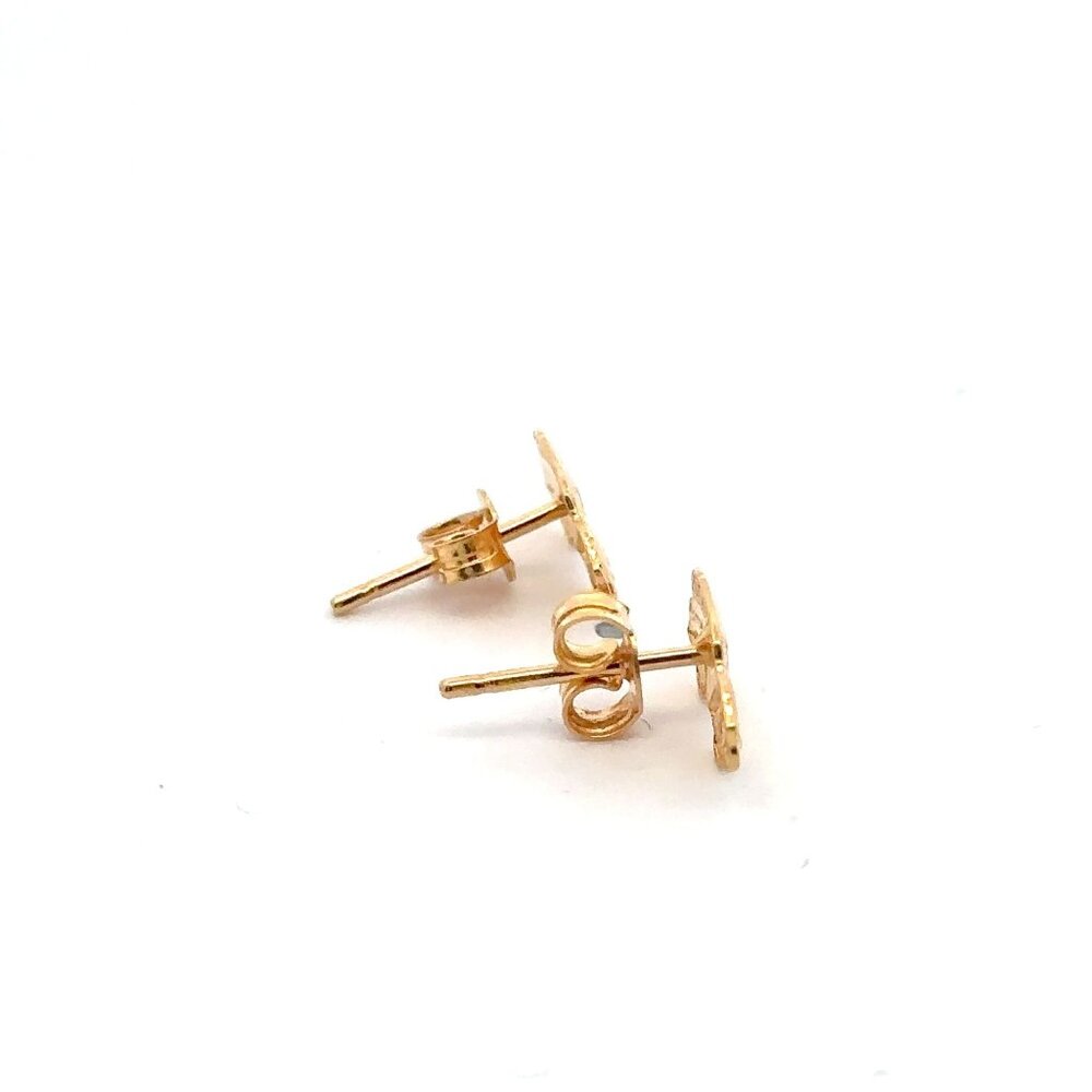 18K Gold Earrings Stud Car 1.43 grams - Picture 9 of 9